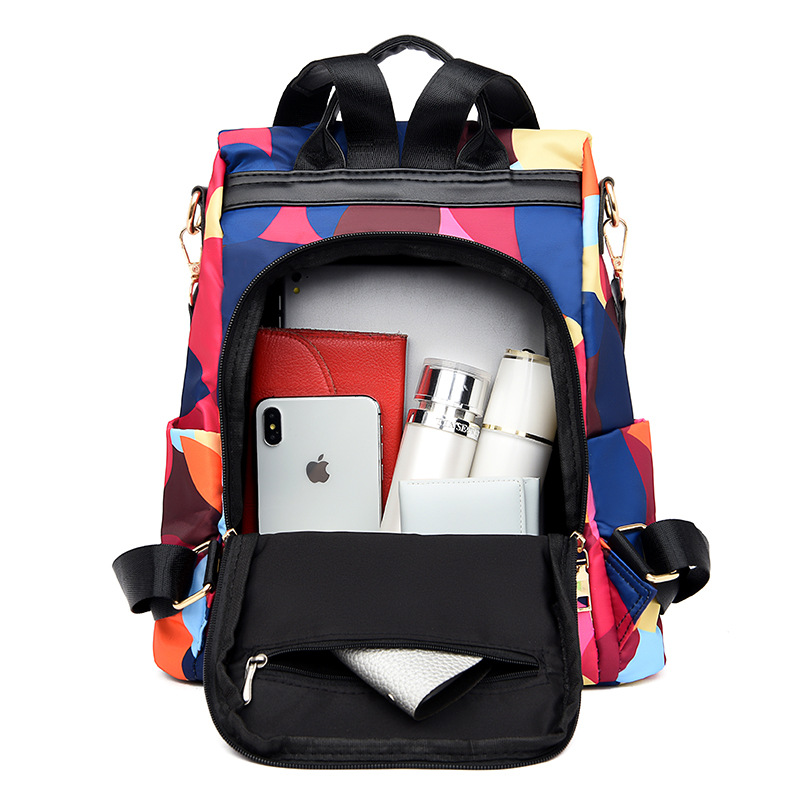 Picture of Manho new ladies shoulder European and American outdoor travel backpack geometric pattern Oxford cloth student bag large wholesale