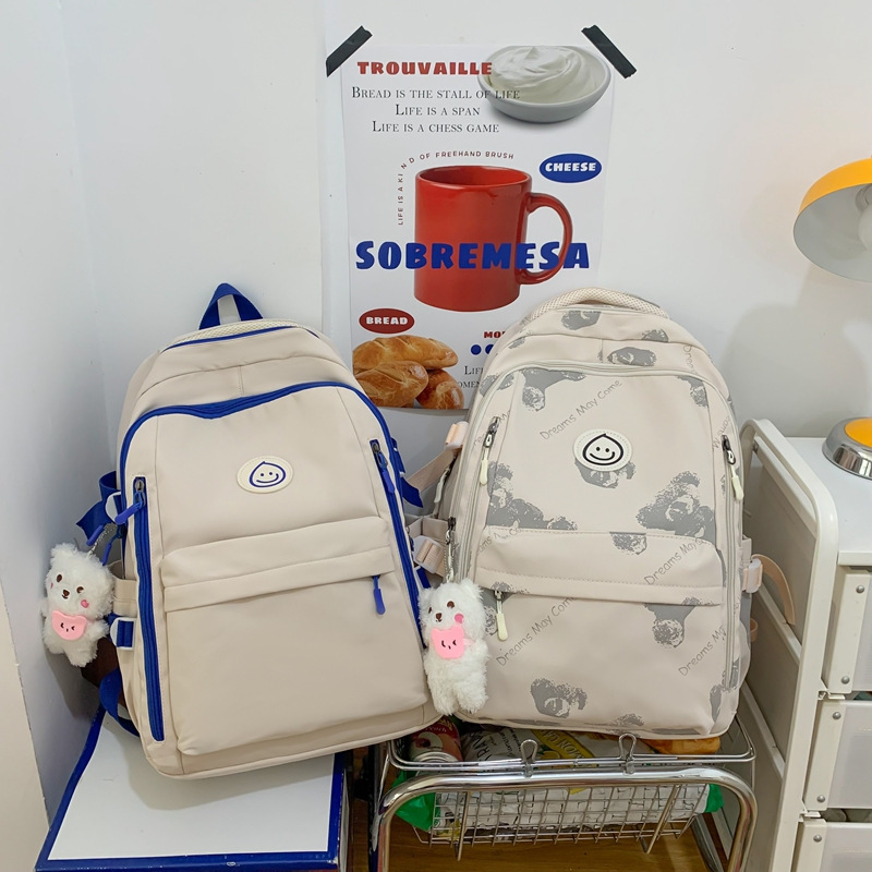 Picture of 2022 New Girls Junior High School Students Cute Japanese Printed Bear ins Backpack Large Capacity Commuter Backpack