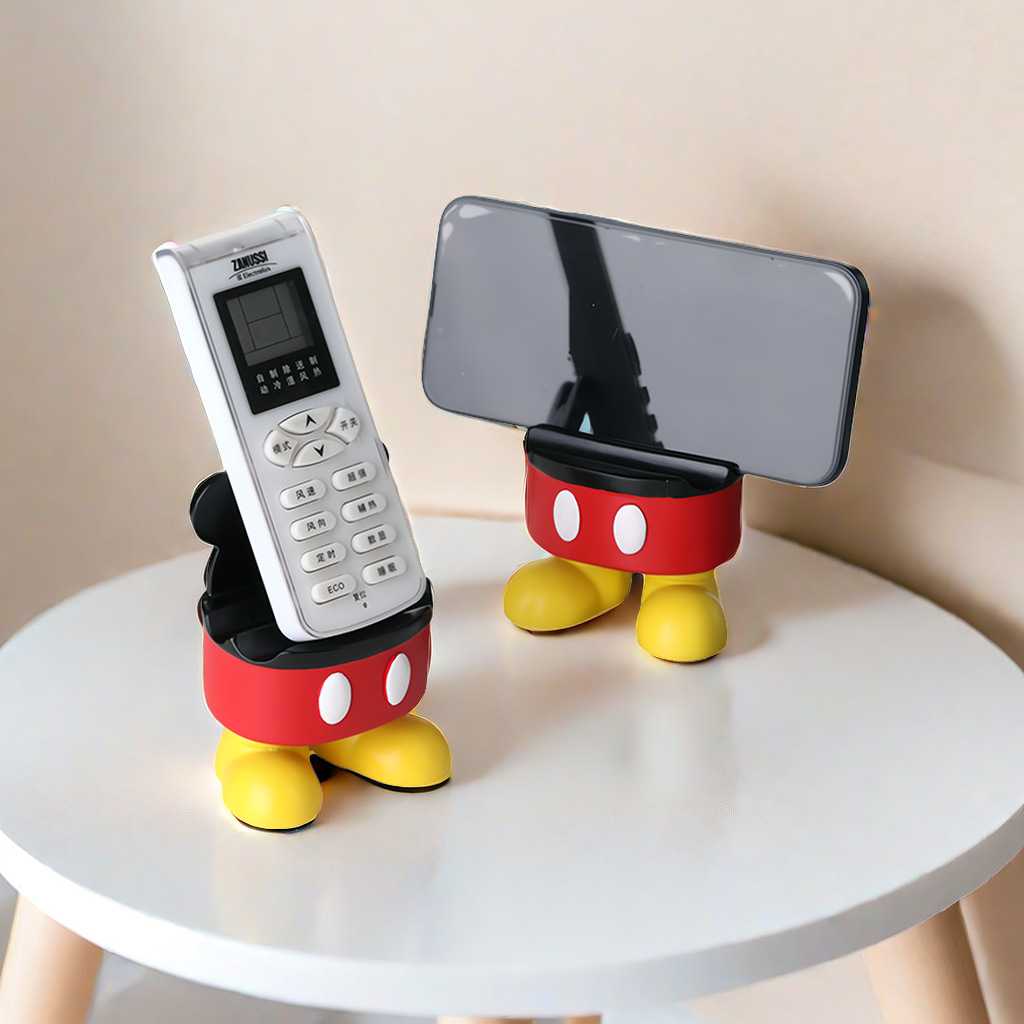 Cute Mickey Remote Control Storage Mobile Phone Holder Multi-Functional Storage Rack Resin Crafts Desktop Ornaments Decoration