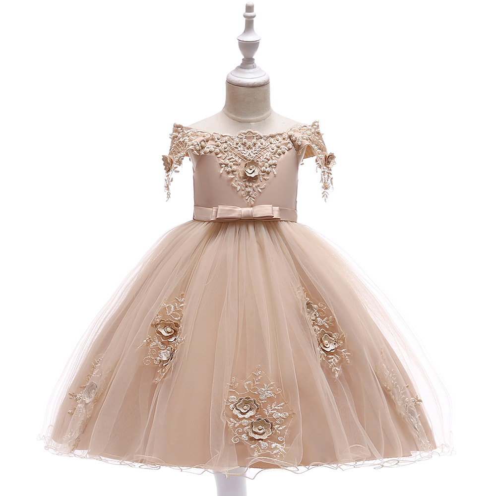 Picture of Factory Wholesale 2025 European and American New Mesh Host Catwalk Performance Princess Dress Flower Girl Girl Dress