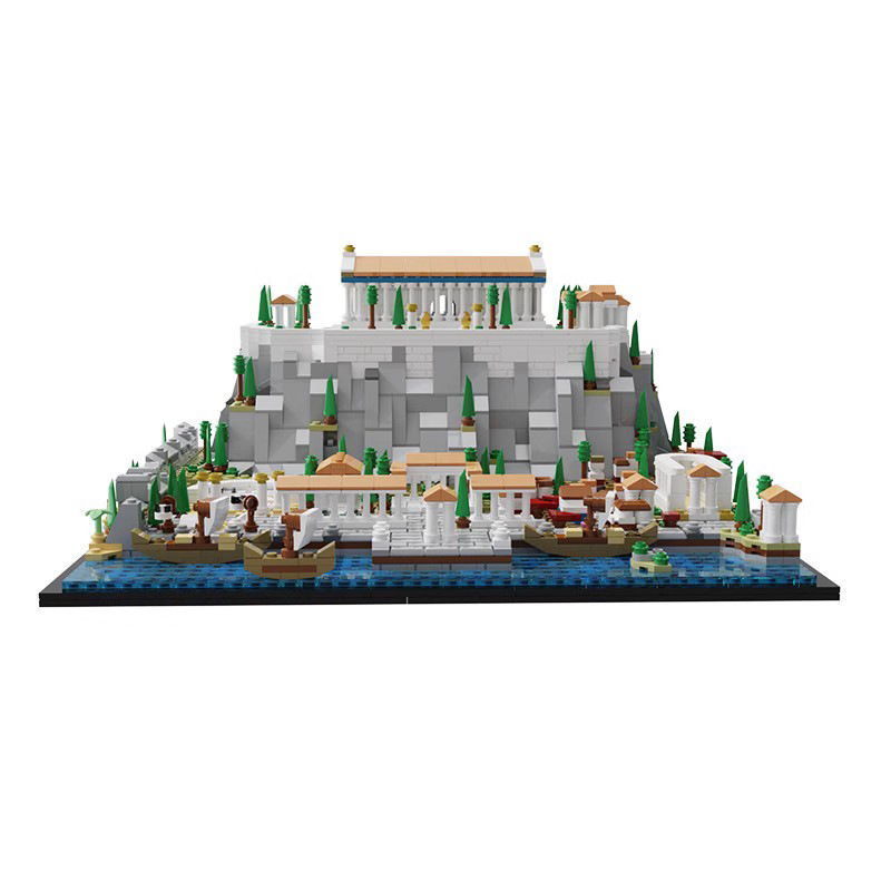 Picture of Assembled Toys Greek Ancient Architecture Acropolis Home-made Building Block Architecture Street View MOC-compatible Lego Model