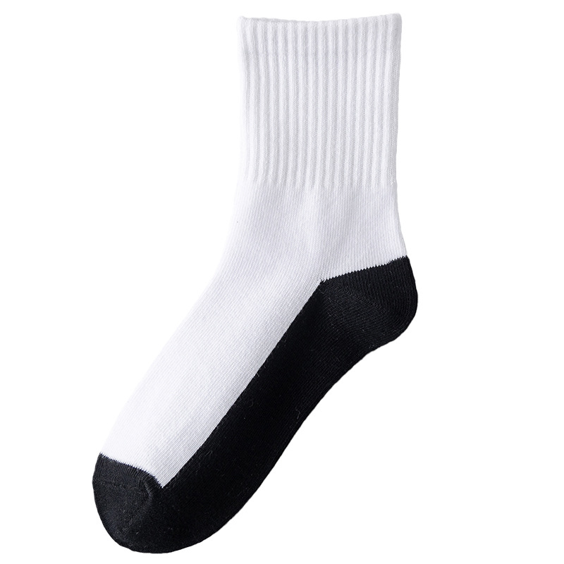 Picture of Children's white socks for boys and girls mid-barrel spring and autumn and winter sports socks for big children and primary school students mid-child dirty-resistant student socks