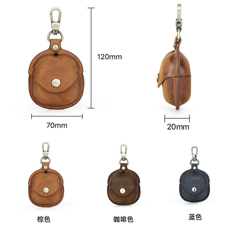 Picture of For Samsung Galaxy buds2 headset set crazy horse leather portable bluetooth headset protection set a generation of hair