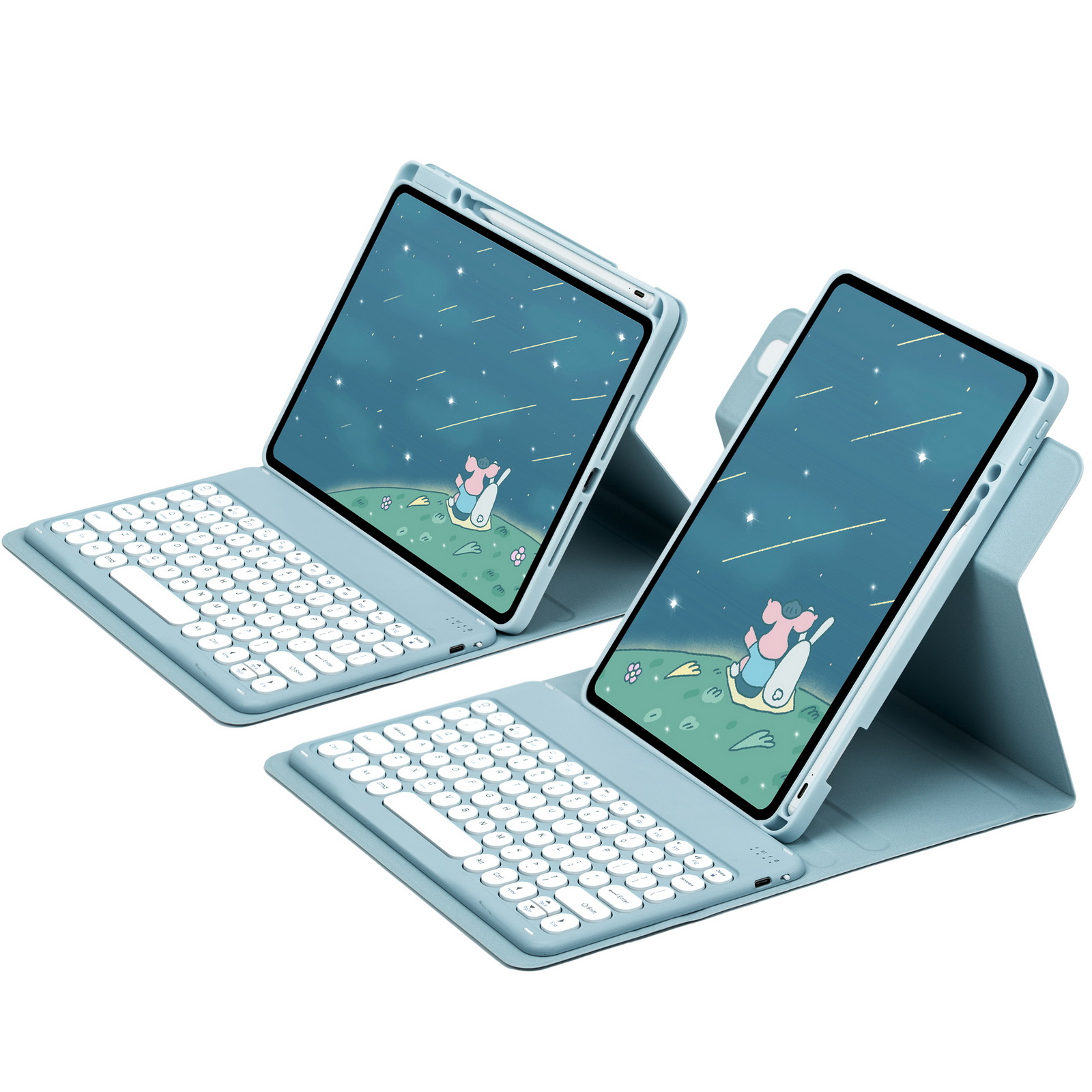 Picture of For iPad10.2 protective cover 10 generation acrylic rotating magnetic Bluetooth keyboard protective cover 10.9 pen slot