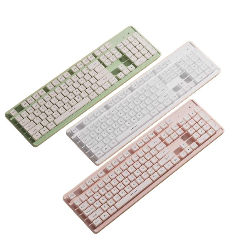 Picture of Chocolate Silent Keyboard Wireless Wired Mouse Set Typing Notebook Desktop Computer Office Universal Girls