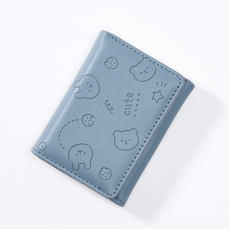 Picture of New Fashion Korean Style Short Women's Small Wallet Solid Color Ins Simple Multi Card Cute Student Change Card Bag