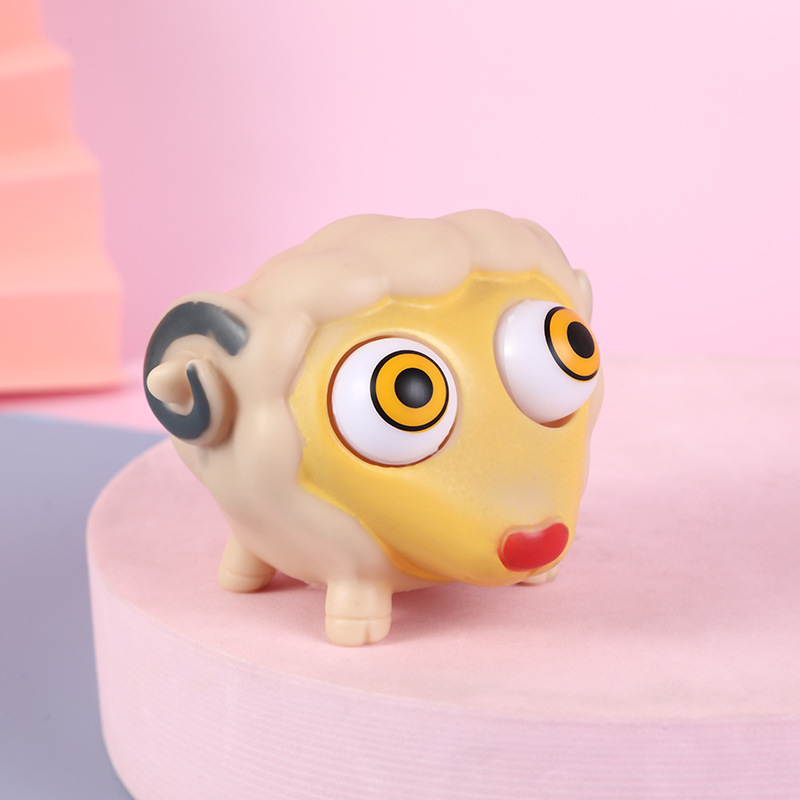 Picture of Cross-border cartoon factory direct decompression animal squeeze doll decompression pinch music stare eye vent toy