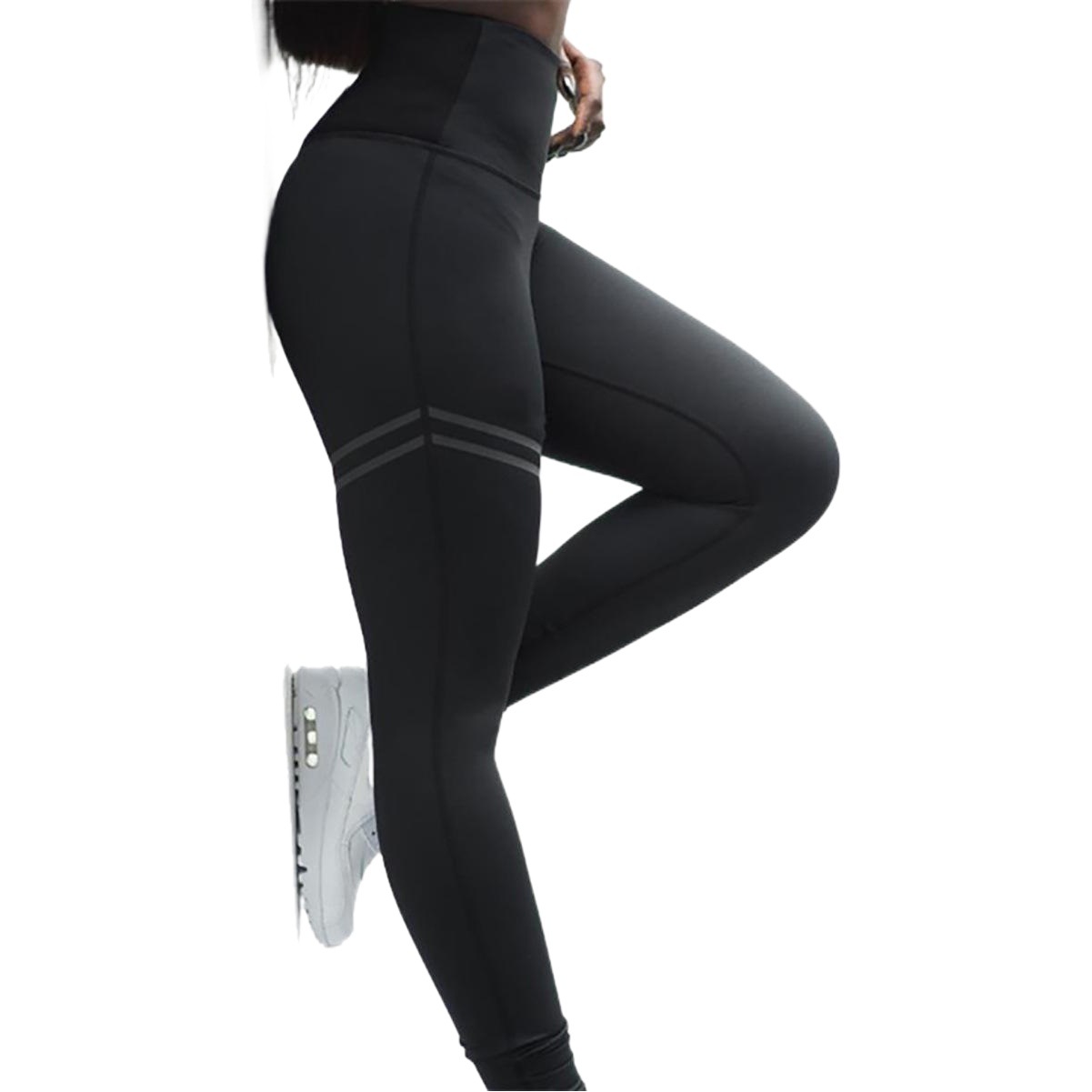 European and American Cross-border Amazon Explosions Foreign Trade Fitness Pants Women's Double Rod Printed Yoga Pants Slim-fit Sports Pants