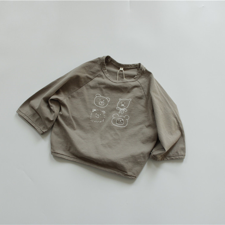 Picture of 2024 Autumn Children's T-Shirt Long Sleeve Children's Bottoming Shirt Korean Style Round Neck Top Boys and Girls Loose Casual