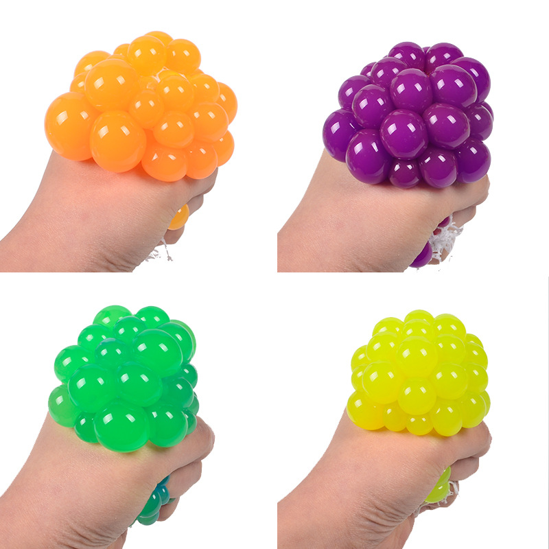 Picture of Creative new color beads fruit double hand pinch squeeze grape Ball Trick Trick decompression toys funny pinch music