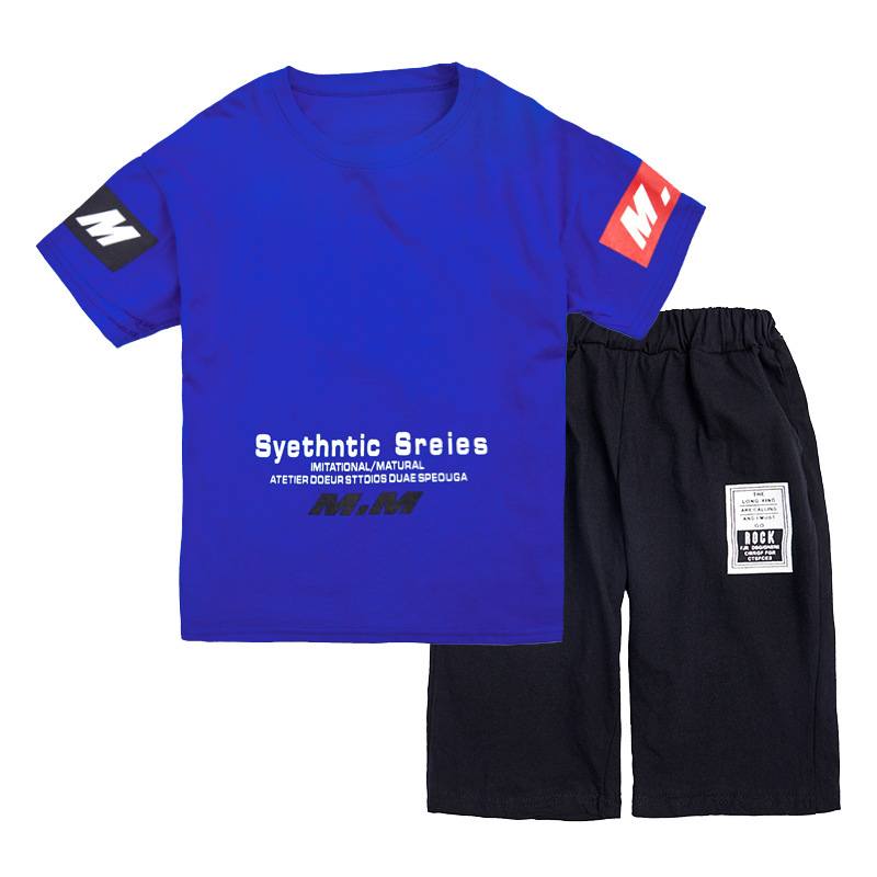 Picture of Children's Clothing Boys' 2025 New Suit Summer Kidsren's Sports and Leisure Wear Medium and Large Kidsren's Short-Sleeved Two-Piece Set Korean Style Trendy