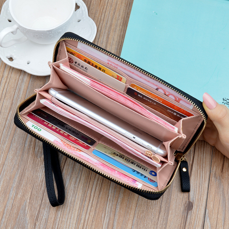 Picture of New Women's Wallet Women's Long Zipper Clutch Bag Women's Fashionable Simple Large Capacity Litchi Pattern Wallet Phone Bag