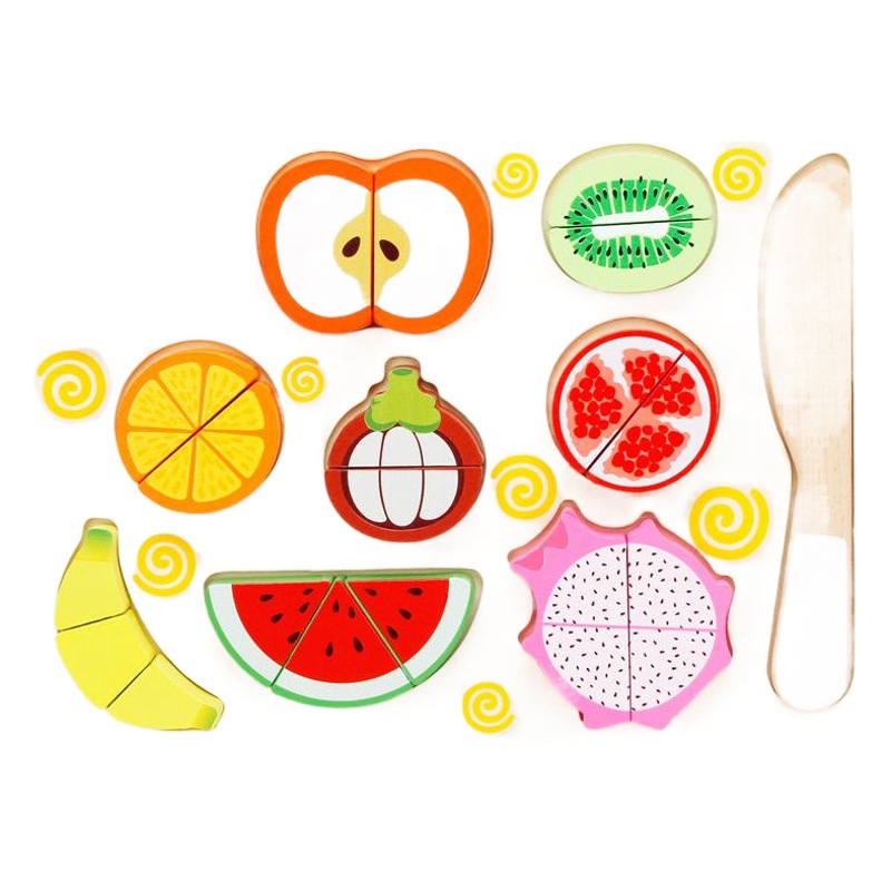Wooden balls children's wooden fruit cognitive cut-and-see kitchen toys puzzle puzzle puzzle toys wholesale