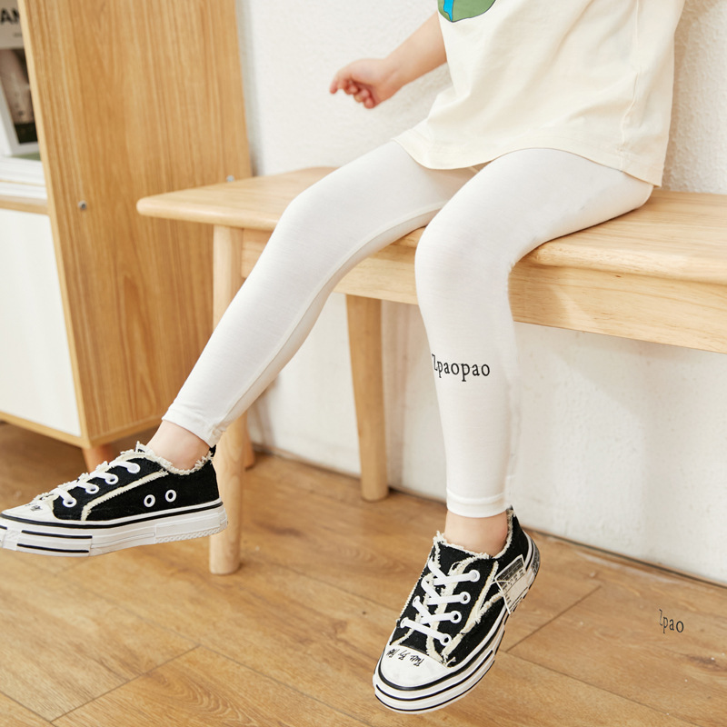 Picture of New Girls' Leggings for Outer Wear Spring & Fall New Korean Style Pure Color Three-Bar Modal Kidsren's Thin Leggings