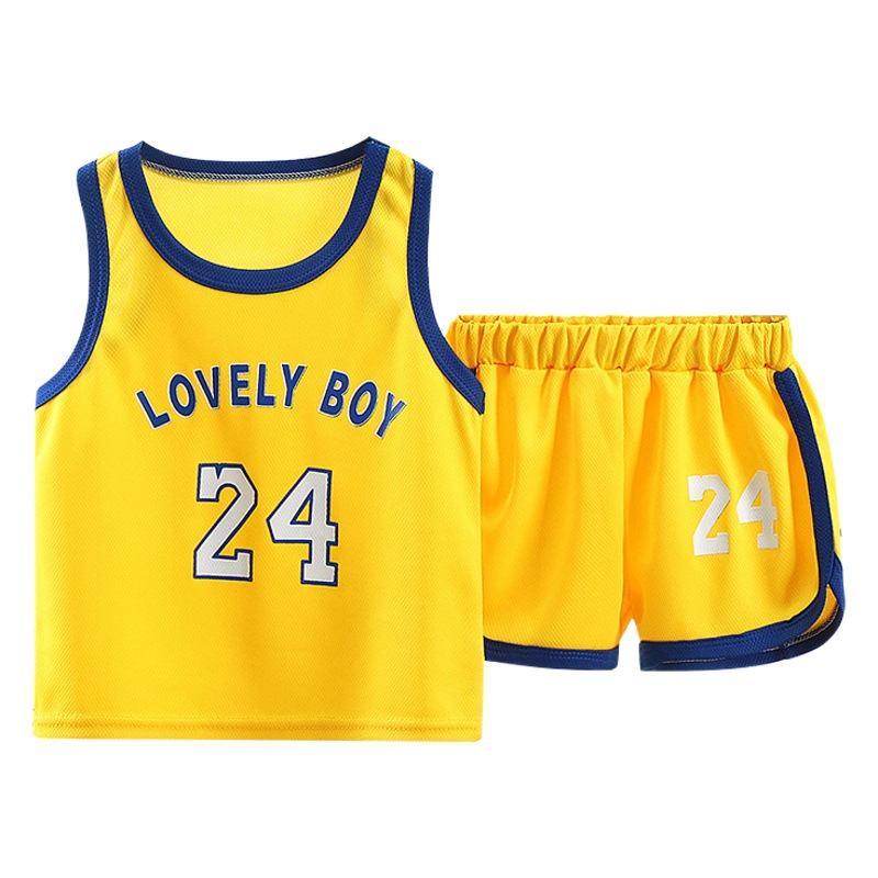 Children's Vest Set Summer Sports Leisure Breathable Baby Short-sleeved Shorts Set Quick-drying Clothes Boys Basketball Clothes