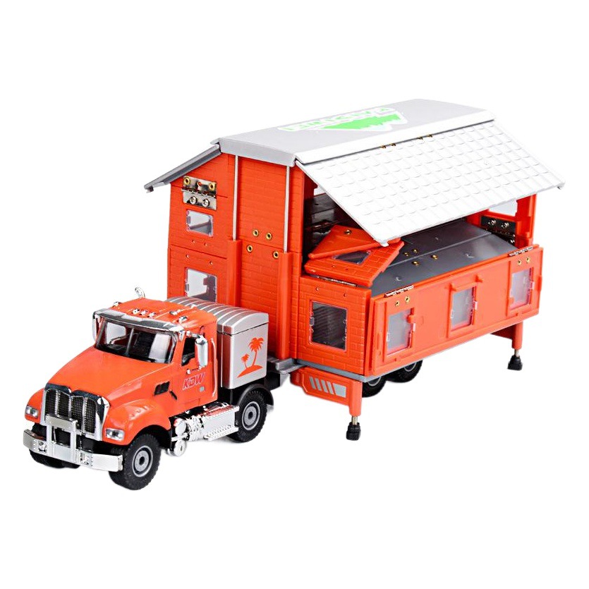 New Kaidiwei 1:50 alloy single and double layer deformation RV model simulation children's toy car spot wholesale