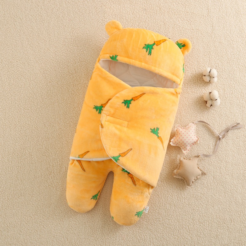 Picture of Baby Cushion Flannel Baby Sleeping Bag Thickened Split Leg Kick-proof Cushion Baby Bag Autumn and Winter Newborn Swaddle Bag