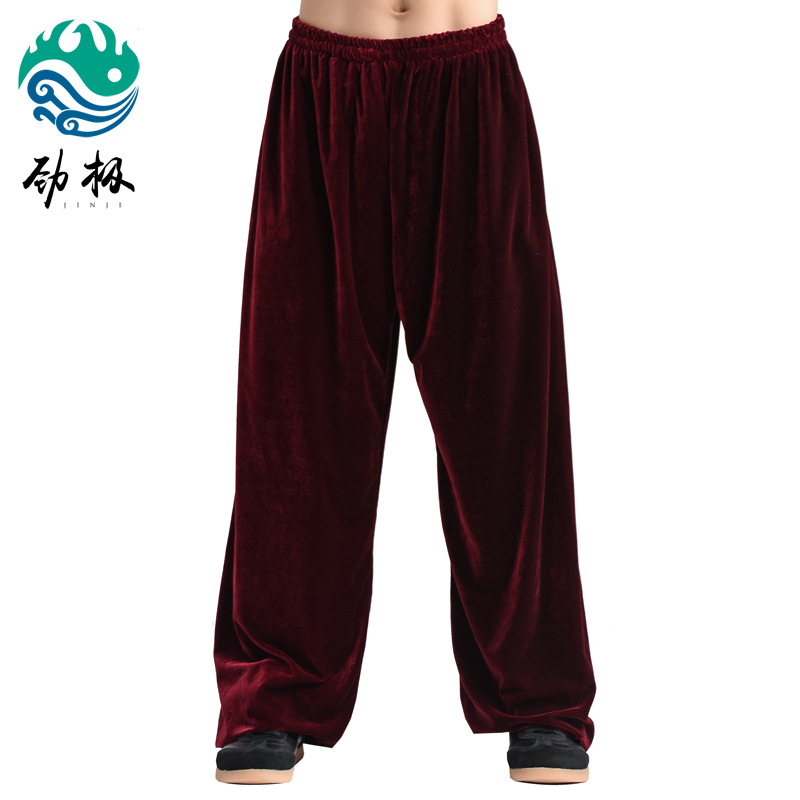 Picture of Big Sale Tai Chi Suit Men's Spring Gold Velvet Tai Chi Morning Practice Martial Arts Pants Women's Practice Pants Sports Performance Pants