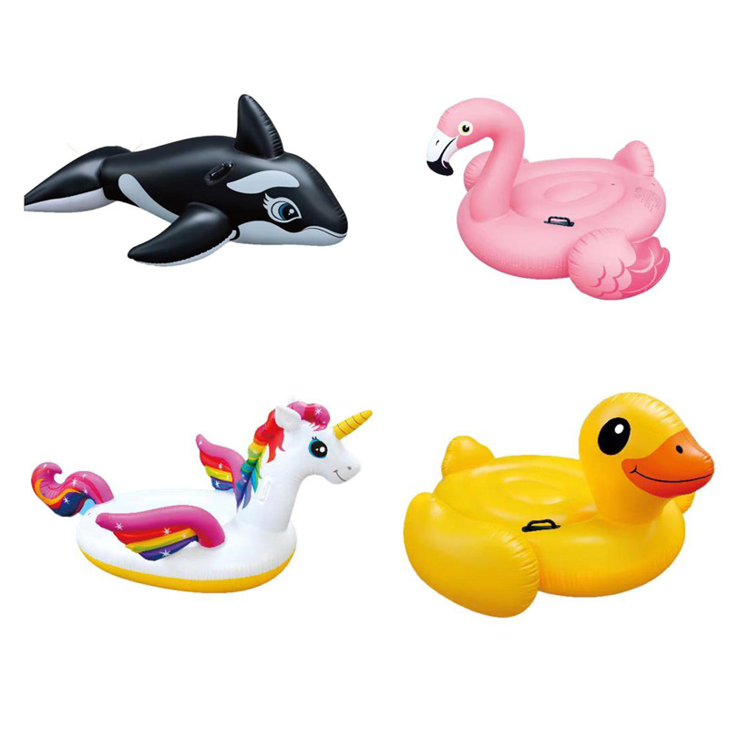 Summer Love Thickened Water Inflatable Animal Mount Whale Floating Circle Flamingo Swimming Circle Duck Unicorn Floating Row