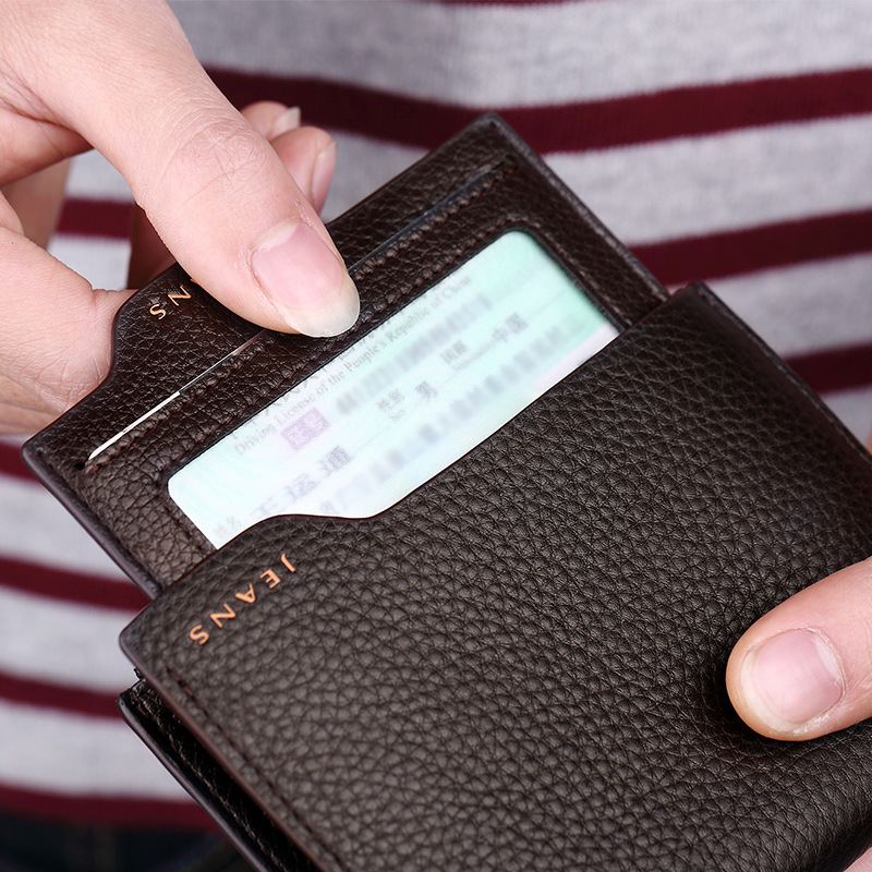 Picture of Emperor Paul Anti-Theft Men's Classy Wallet Men's Zipper Multi-Function Driver's License Men's Genuine Leather Wallet Card Holder