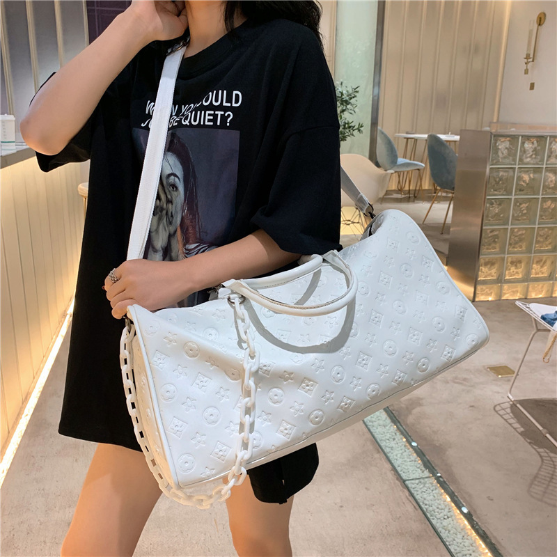 Picture of 2023 New Short Distance Travel Bag Large Capacity pu Portable Travel Luggage Bag Fashion Embossed Sports Fitness Bag