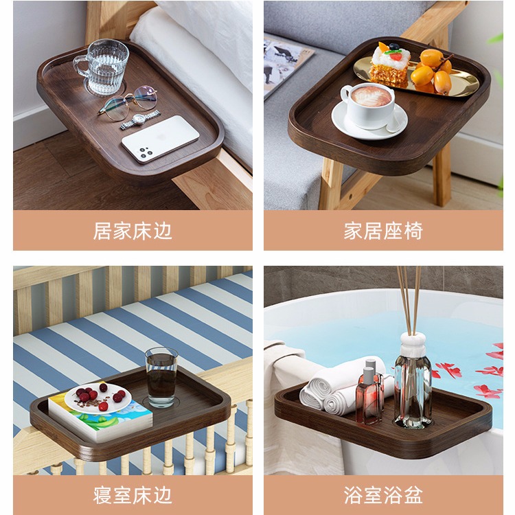 Picture of Bedroom Bedside Storage Rack Punch-free Projector Bedside Rack Sofa Bathtub Side Storage Partition Creative Storage Rack