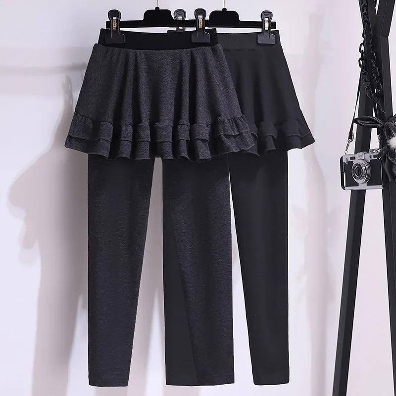Girls' Leggings Skirt Trousers Spring and Autumn Outer Wearing Western Style New Style Girls' Korean Style Fake Two-Piece Pants Skirt Children's Pants
