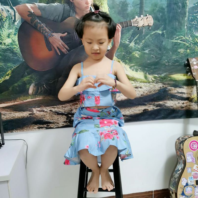 Picture of Children's Clothing Summer Girls European and American Style Export Camisole + Long Skirt Girls Two-Piece Chiffon Printed Suit