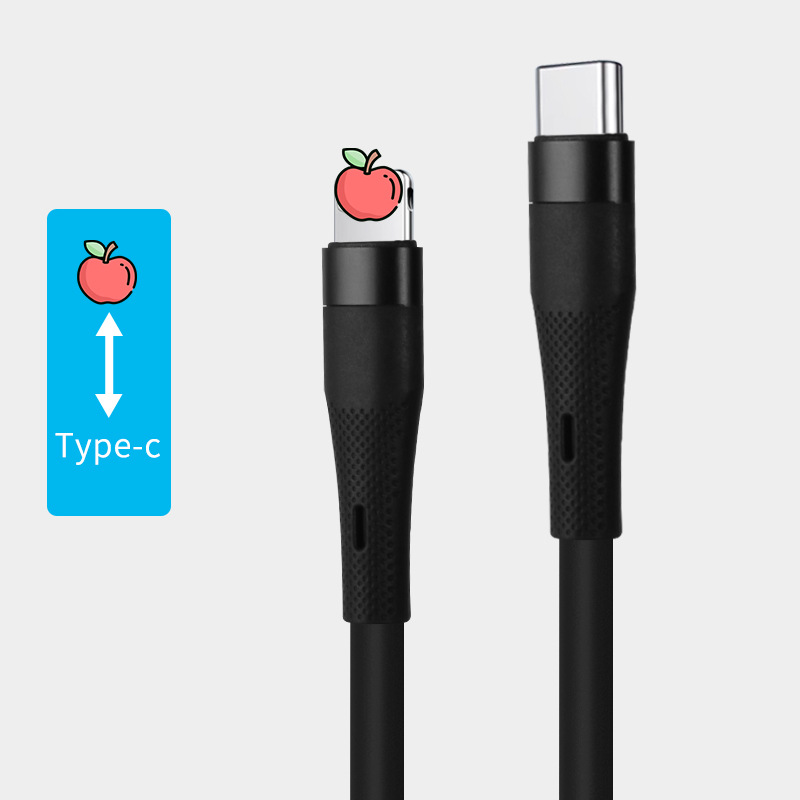 Picture of Manufacturer Aluminum Alloy Type-C Data Cable Suitable for Pingguo Mobile Phone Tablet Notebook Dual C Port Charging Cable