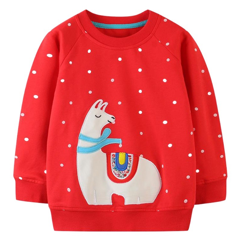 European and American Style Children's Long-Sleeved Sweatshirt Autum New Girls Round Neck Embroidered Terry Bottoming Jacket Women's Trbottomy