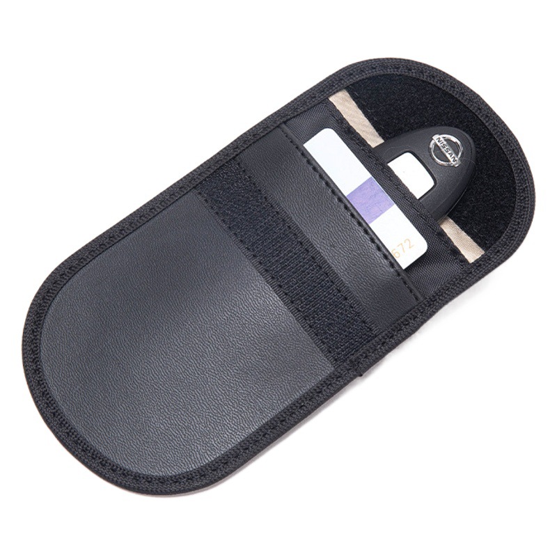 Amazon New RFID signal shielding bag car key shielding cover PU carbon fiber back buckle anti-scanning