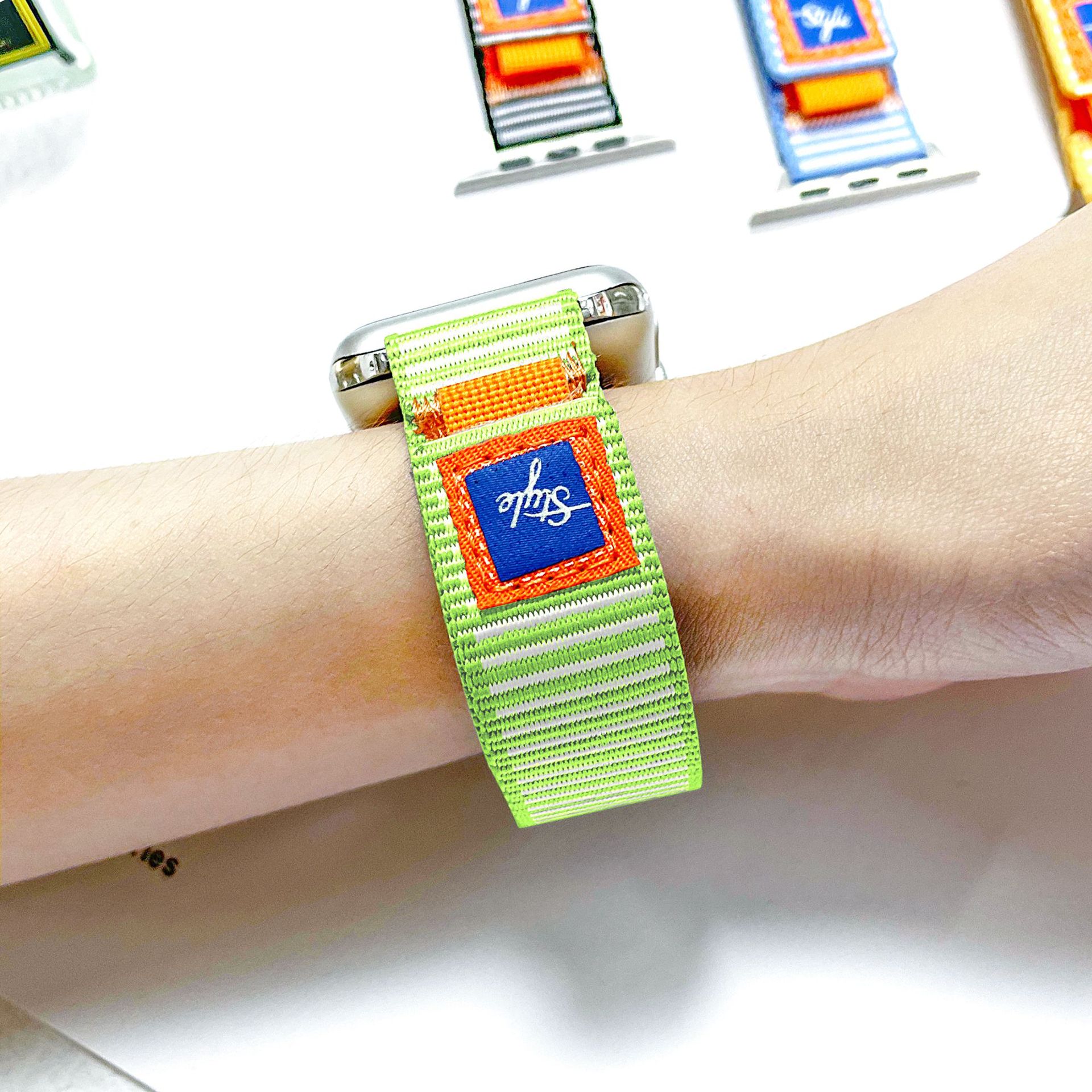 Picture of For Apple Watch Strap Fluorescent Nylon iwatch1-10 Generation S9 Luminous Color Strip Loop Velcro Strap
