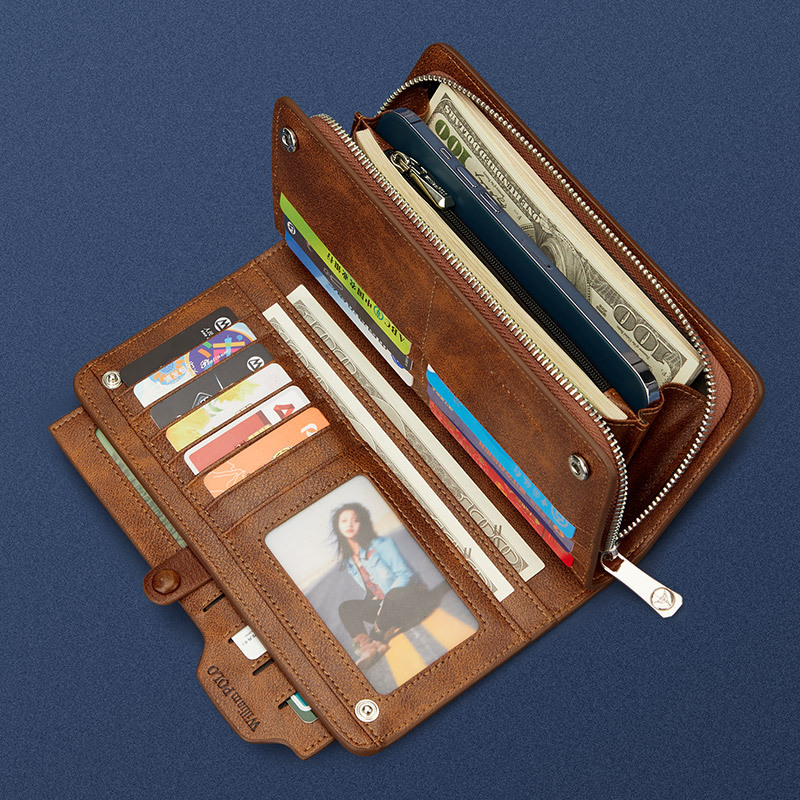 Picture of Emperor Paul Wallet Women's Long Wallet First Layer Cowhide Wallet Coin Purse Driver's License Wallet Women's Wallet Genuine Leather