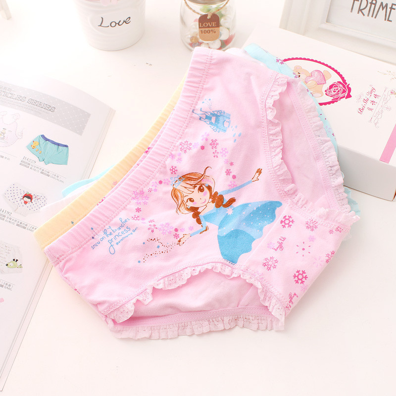 Picture of Bang Beiku Children's Girls Underwear Fine Shuttle Cotton Cartoon Boxers Children's Large Children's Little Girls' Underwear