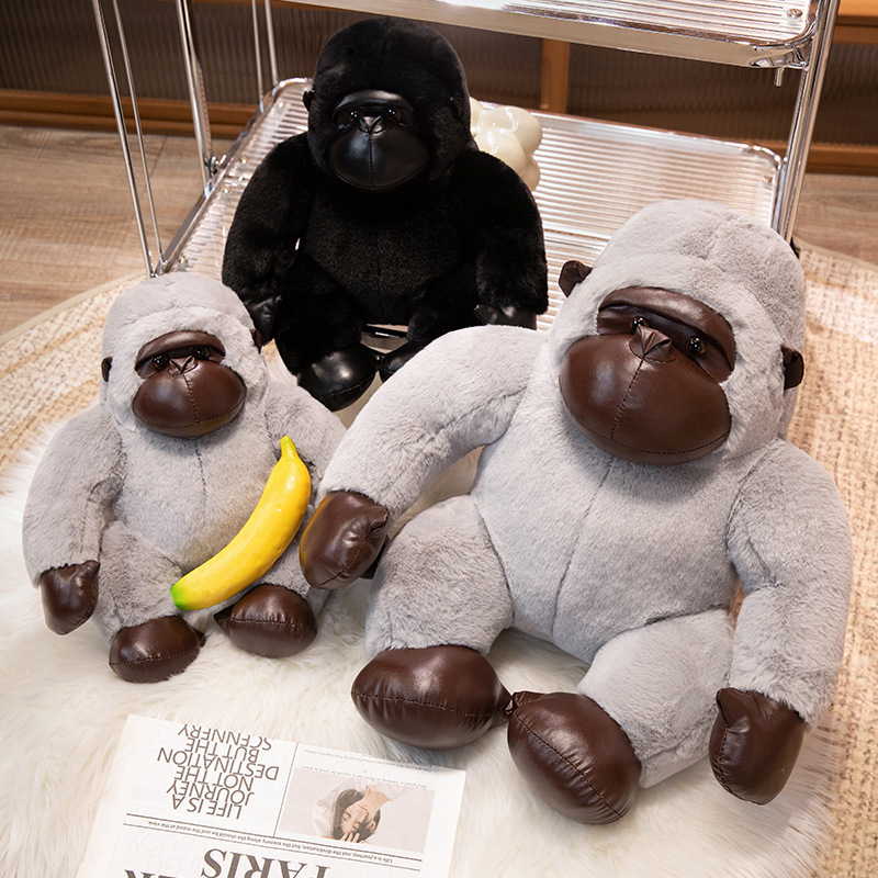 Picture of New Foreign Trade White Hair Gorilla Doll Pillow Black King Kong Plush Toy Doll Boys and Girls Gift