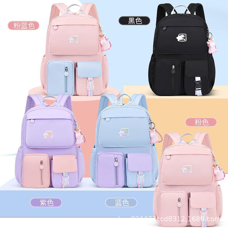 Picture of New Ins Style Primary School Bag Cute Men and Women Burden-Reducing Spine Protection Universal Large-Capacity Kidsren's Backpack