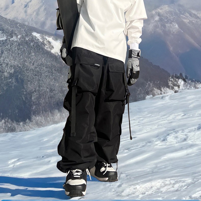 Picture of American Functional Single-Board Windproof and Waterproof Snow Pants for Men and Women with Multiple Pockets, Small Potato Ski Outerwear Casual Pants