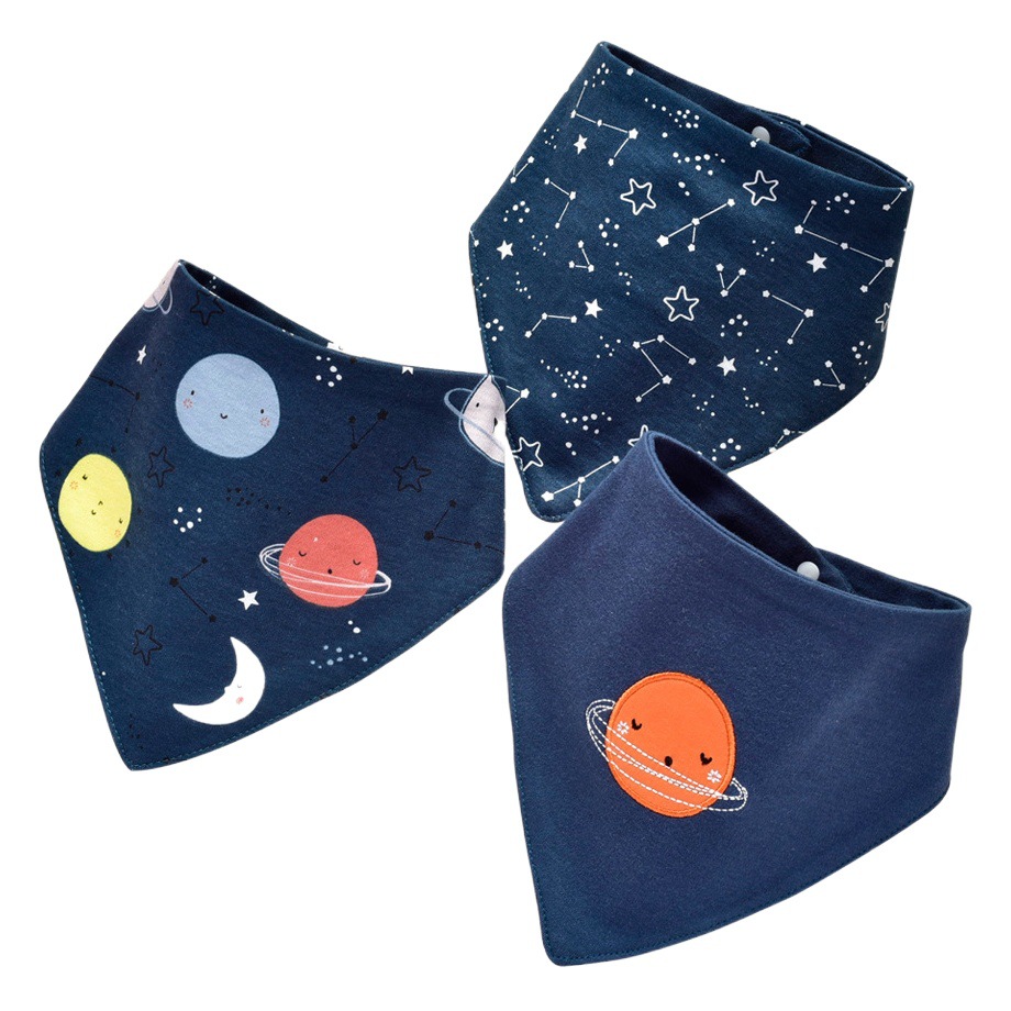 3 PCTs Yinxiuli Pure Cotton Baby Slip Towel Baby Snaps Triangle Slip Towel Scarf Bib Bib Cross Border
