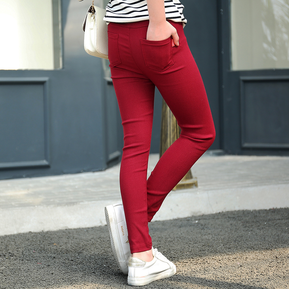 Picture of 2022 children's pants new 3-12 years old girls pencil pants spring and autumn pressure standard elastic leggings pants outside wear pants wholesale
