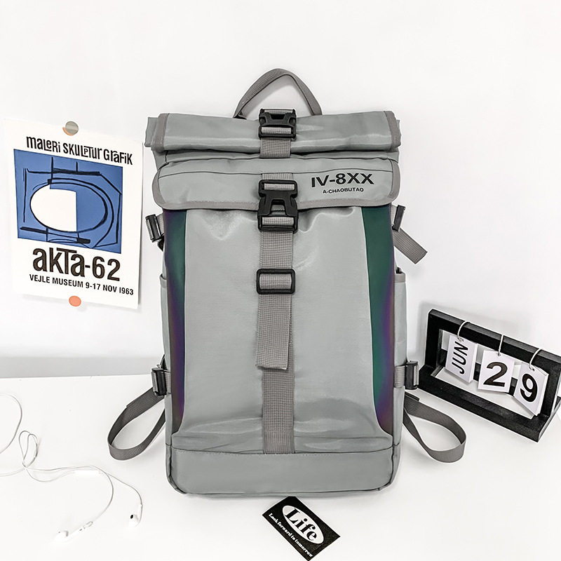 Picture of Schoolbag Ins Japanese Style Street Fashion Brand Sports Reflective Backpack Trendy Large Capacity Travel Backpack for Male College Students