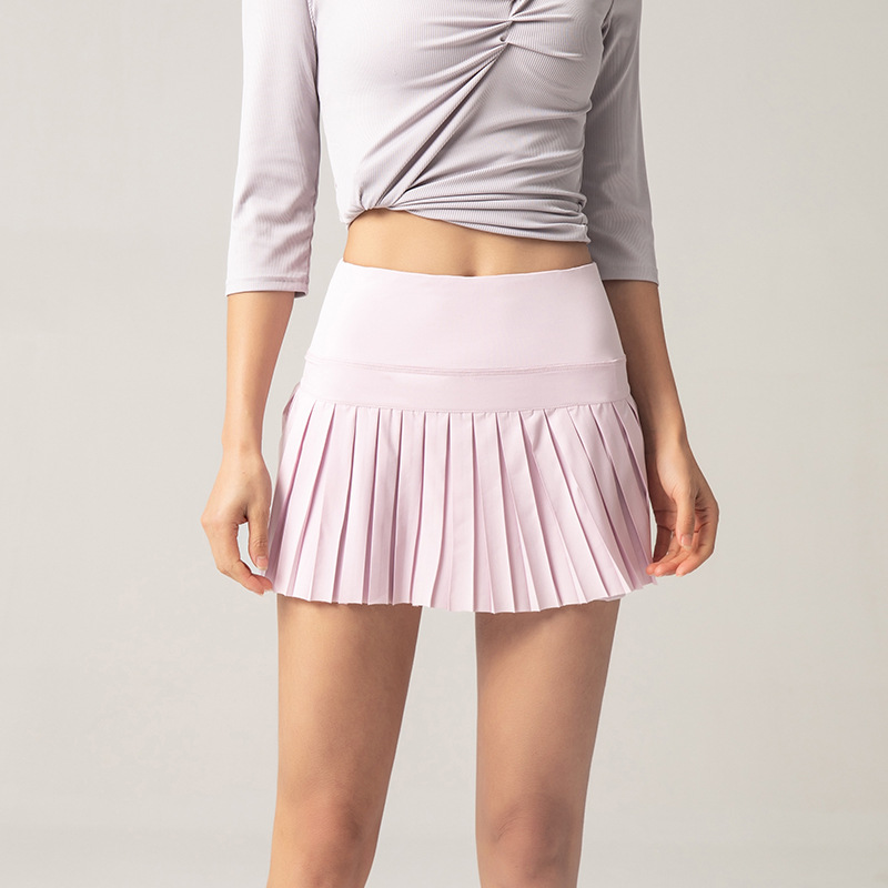 Picture of Summer New Women's Pleated Sports Culottes Breathable Quick-Drying Anti-Exposure Yoga Running Fitness Tennis Dance Skirt
