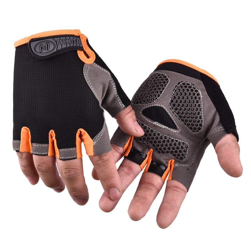 Picture of Half-finger outdoor sports cycling gloves for men and women mountaineering fitness yoga driving shock-absorbing non-slip open-finger breathable gloves