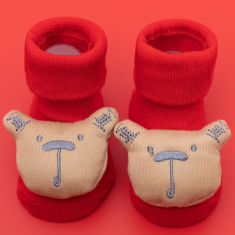 Picture of Newborn baby baby terry socks autumn and winter thick non-slip Christmas socks toddler red floor socks wholesale