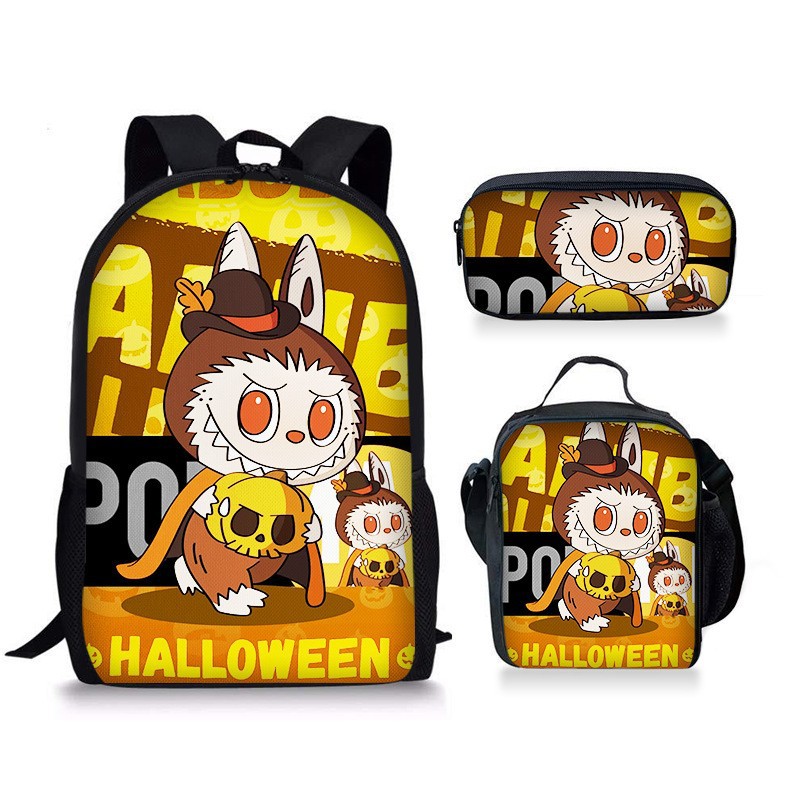 Picture of New Labubu Labubu three-piece meal bag pencil case student baby shoulder bag Amazon cute all-match portable