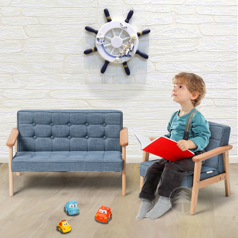 Picture of Children's Room Wooden Infant Garden Cute Reading Corner Photography Small Sofa Baby Stool Training Course Seat Mini