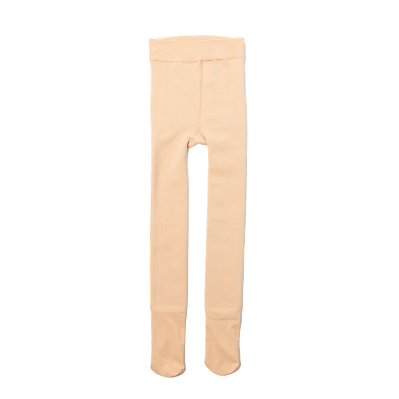Picture of Nylon Winter Children's girls' leggings flesh skin color light legs fleece-lined thick pantyhose step-on white dance socks