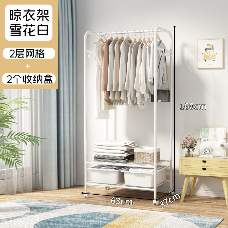 Picture of Hanger Household Hanger Floor-Standing Bedroom Doesn' Space Clothes Bag Storage Rack Multi-Functional Corner Coat Rack