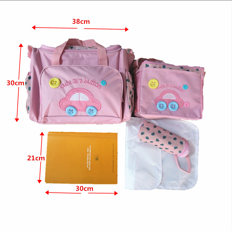 Picture of Factory wholesale fashion multi-functional Mummy bag four-piece Oxford fabric cartoon car diagonal mother bag wholesale