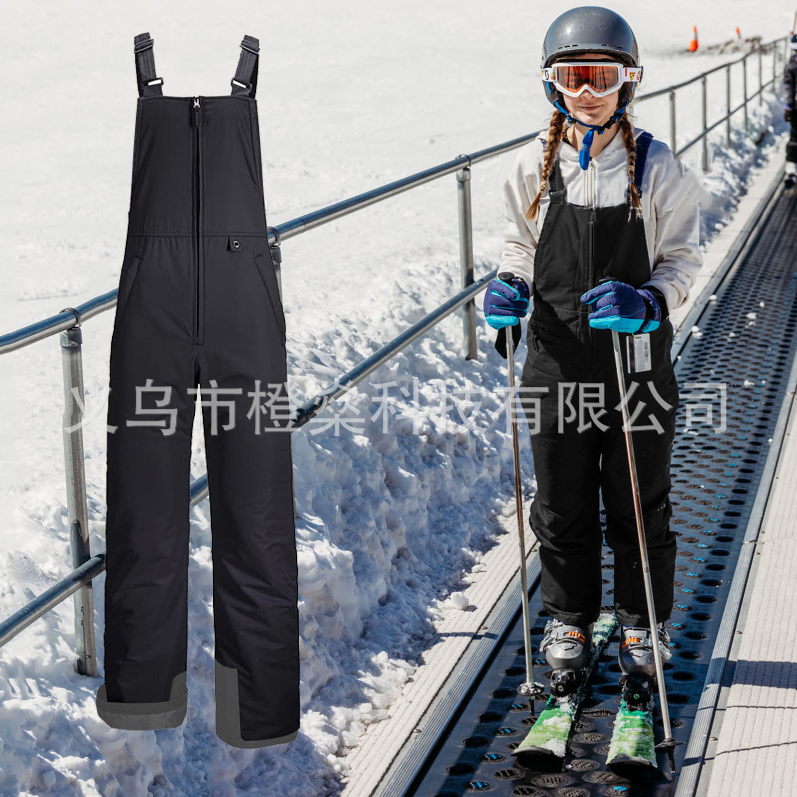 Picture of Ski Overalls, Outdoor Kidsren's Pants, Waterproof, Snowproof and Windproof, Boys and Girls Overalls, Snow Pants, Winter Warm Cotton Pants