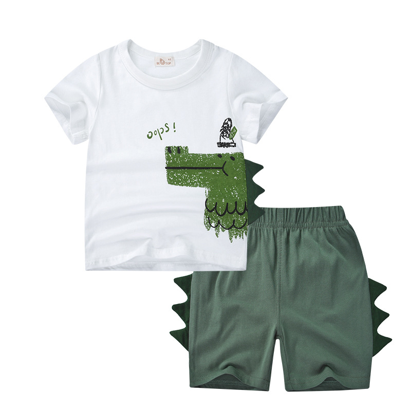 Picture of Factory Direct Sales Be Top Kidsren's Clothing 2025 New Kidsren's Clothing Boys' Suits Summer Clothes Kidsren's K-Style Dinosaur Two-Piece Set